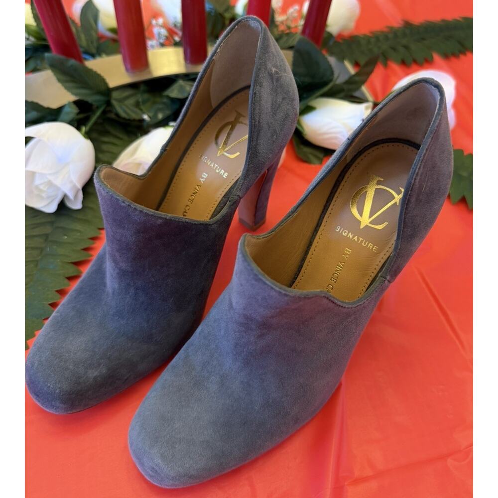 Vince Camuto Signature Gabel boot, gray/blue, slate Blue, heals stilettos pumps